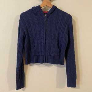 American Eagle Hoodie Cardigan Cable knit